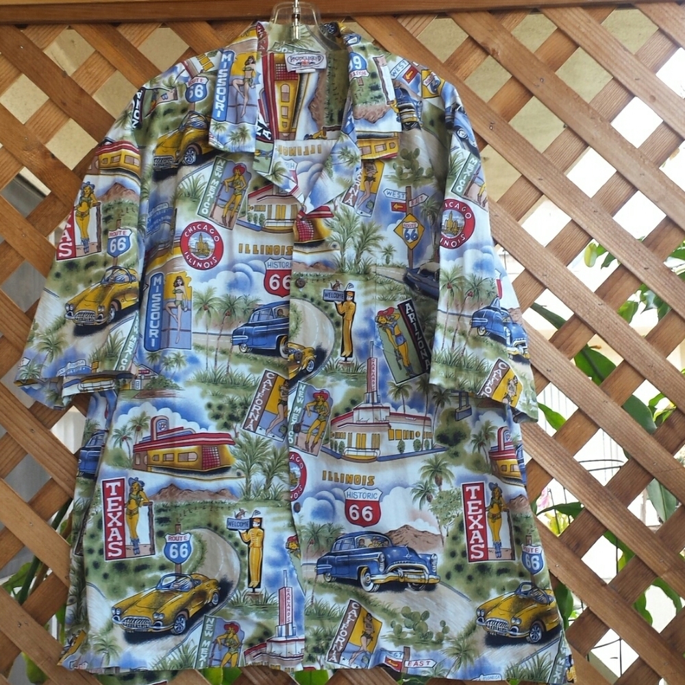 XXXL Sz Pacific Legend Rt 66 Cotton Aloha Shirt
